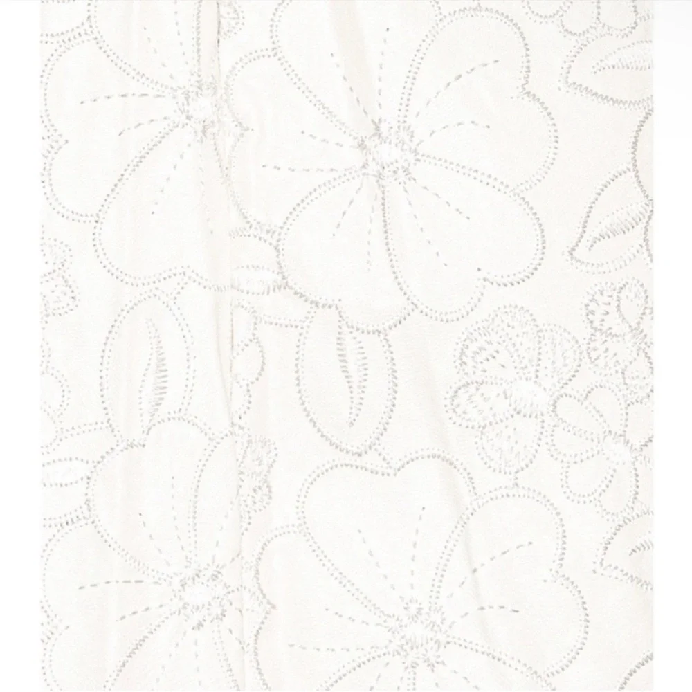 Amanda Uprichard Vegan Leather White Floral Embroidered Dress, Size Medium, EUC - Picture 4 of 11